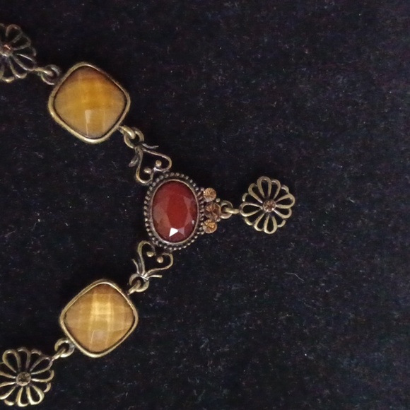 Lia Sophia bronze gold and brown necklace with crystals - Picture 2 of 4